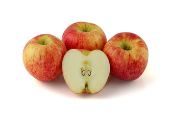 Fresh red apple isolated on white background