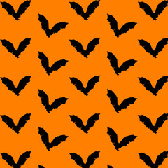 Hallowen pattern of flying bats. seamless background.