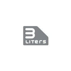 3 Liters l sign (l-mark) estimated volumes milliliters (ml) Vect