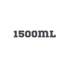 Liter l sign (mark) estimated volumes 1500 milliliters (ml) Vect