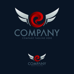 Letter E Wing Logo Design