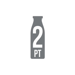 2 pint sign (pt mark) estimated volumes gallons (gal) Vector sym