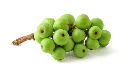 Green thai fig fruit isolated on white background