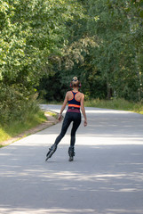 Girl on roller skates.