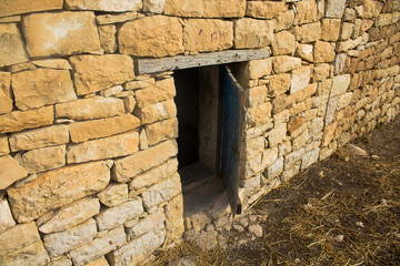 Stone wall, Window, old building