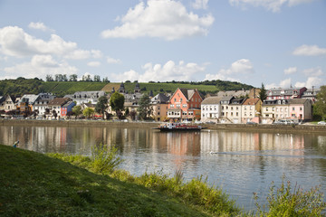 Fototapeta na wymiar Ferry over Rhine river,Germany