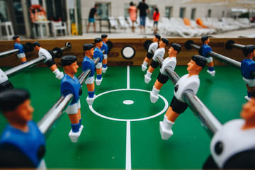 Fototapeta premium foosball table soccer .sport teame football players