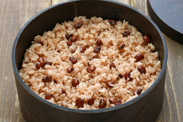 Sekihan, steamed sticky rice with red beans, Japanese food