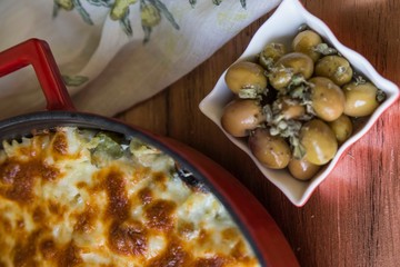  pasta with bechamel sauce and olive