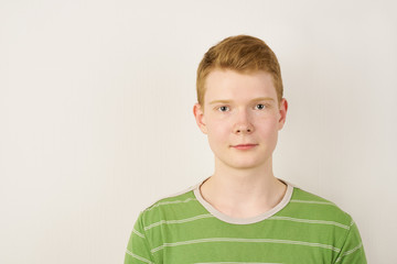 Irish young man on white background