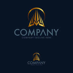 Abstract Shape Logo Design Template. Letter M logo