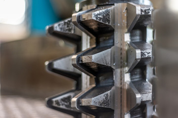 Hob cutter for gear cutting machine, for cutting the outer teeth for the gear wheel.