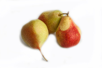 pears on white background