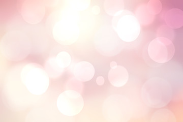 Abstract blurred vivid spring summer light delicate pastel pink bokeh background texture with bright soft color circles. Space for your text. Beautiful backdrop illustration. © Olga