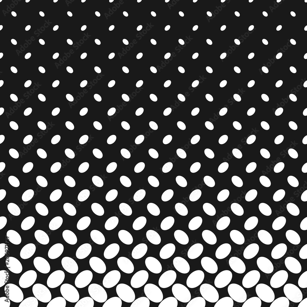 Poster monochrome repeating halftone ellipse pattern background template - abstract vector graphic