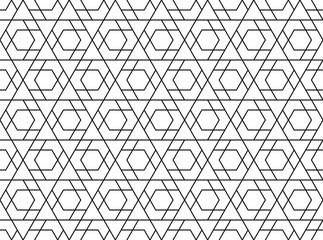 The geometric pattern with lines. Seamless vector background. White and black texture. Graphic modern pattern. Simple lattice graphic design