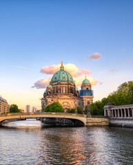 Berlin Cathedral located on Museum Island in the Mitte borough of Berlin, Germany. - obrazy, fototapety, plakaty