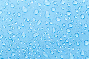 Blue water drops background