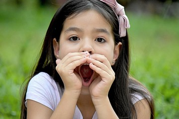Fototapeta premium A Youthful Girl Yelling