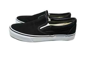 isolated black slip on shoes