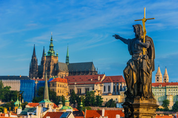 View of Hradcany district with Prague Castle