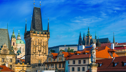 Fototapeta premium Historic architecture of downtown Prague, Czech Republic