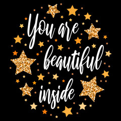 Hand drawn motivation, inspiration phrase. Isolated print.