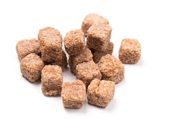 brown sugar isolated on white background. Top view.