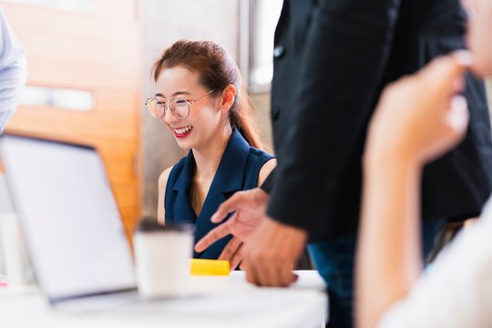 creative agency business brain storm meeting presentation Team discussing roadmap to product launch new business development