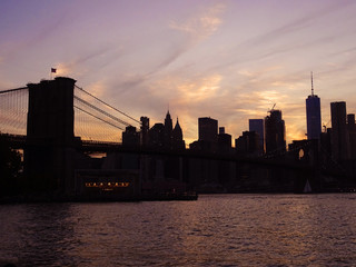 Atardecer en Nueva York, Puente de Brooklyn, NYC