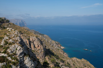 Obraz premium Island Scenery, Seascape Of Mallorca Spain. Idyllic Coastline Of Majorca, Mediterranean Sea On Sunny