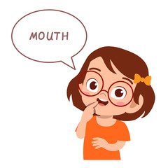 kid pointing body part vector