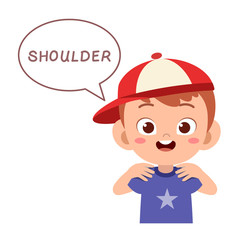 kid pointing body part vector