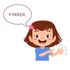 kid pointing body part vector