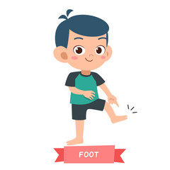 kid pointing body part vector