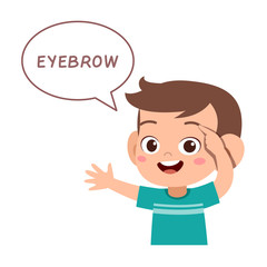 Obraz premium kid pointing body part vector
