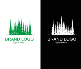 Illustrated logo of an evergreen forest