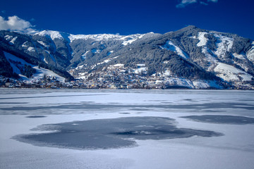 Zell am See, Austria. Winter view from Thumersbach