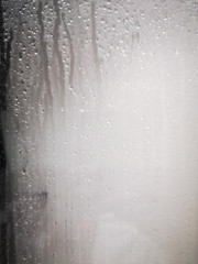 drops of water on the shower glass