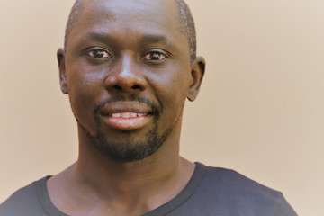 Portrait African Black Man Face