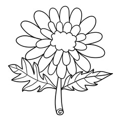 Obraz premium Colorful fantasy doodle cartoon flower isolated on white background. Vector illustration. 