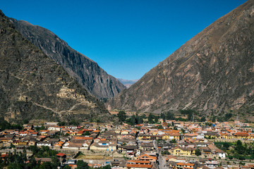 Fototapeta na wymiar Ollantaytambo in the Sacred Valley in the Cusco region of Peru. 