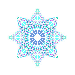 Abstract colorful petal star symbol template - geometrical ornamental vector element