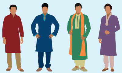 East Indian Men Dressed in Traditional Clothing