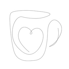 Cup of coffee valentines day, vector  illustration 