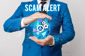 Handwriting text writing Scam Alert. Conceptual photo unsolicited email that claims the prospect of...