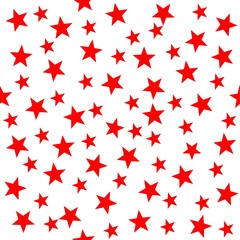 Stars seamless background red 