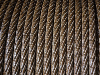 Background of a metal rope in engine oil