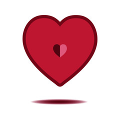 red heart icon vector