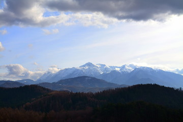 Retezat mountains seen from afar